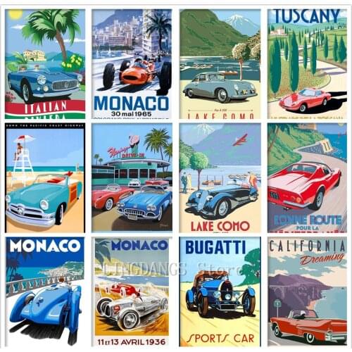 5d Diy Diamond Painting Travel City Summer Landscape Car Diamond Mosaic Embroidery Cross Stitch Handmade Full Drill Home Decor