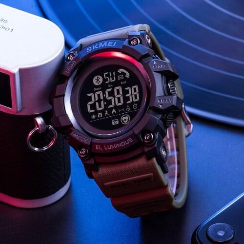 Luxury Bluetooth Waterproof LED Digital Watch Men SKMEI Calorie Heart Rate Monitor Pedometer Mens Wristwatches Sports Clock