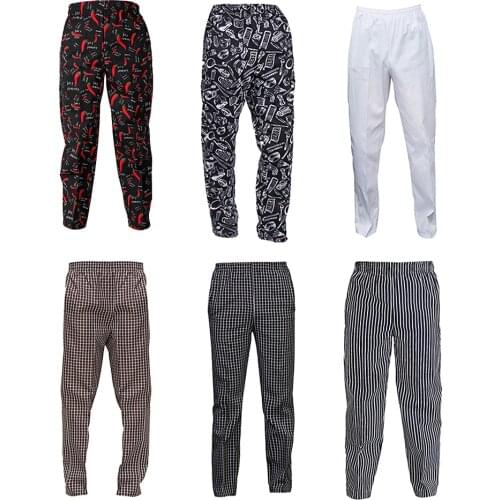 Chef Pants Trousers - Breathable Work Pant for Men and Women, 6 Patterns 6 Sizes to Choose from