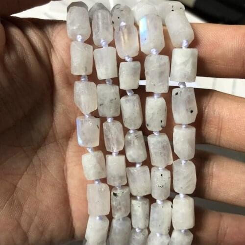 Wholesale 1string 15.5" Natural Moonstone Loose beads,8x10mm Faceted Raw Moon Stone Nugget Gem Jewelry Making Beads