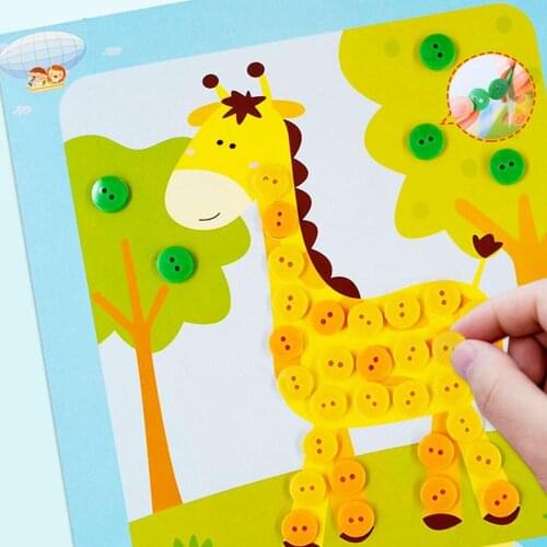 Kids Button DIY Diamond Stickers Drawing Toys School Art Painting Handmade Craft Kit Children Educational Toys Painting Tools