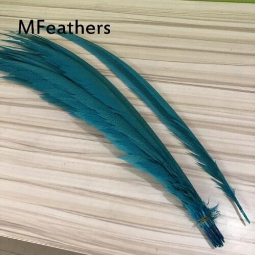 Inch 24-30 60-75 CM Bleached & Dyed Turquoise Blue Golden Pheasant Tail Feathers For Wedding carnival Decoration crafts making