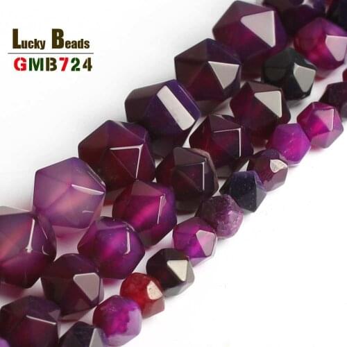 Faceted Natural purple agates beads Beads Natural Stone Beads Making Bracelet ,Necklace ,DIY Jewelry Beads 6/8/10 15inches