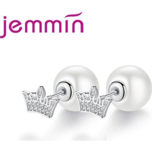 Exquisite New Fashion Pear Crown Design For Loverly Woman Girls Valentines Day Gift 925 Sterling Silver Stud Earring
