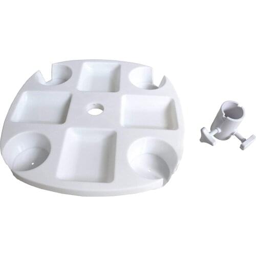 Summer Beach Umbrella Table Tray with Cup Holder for Beach Patio Garden