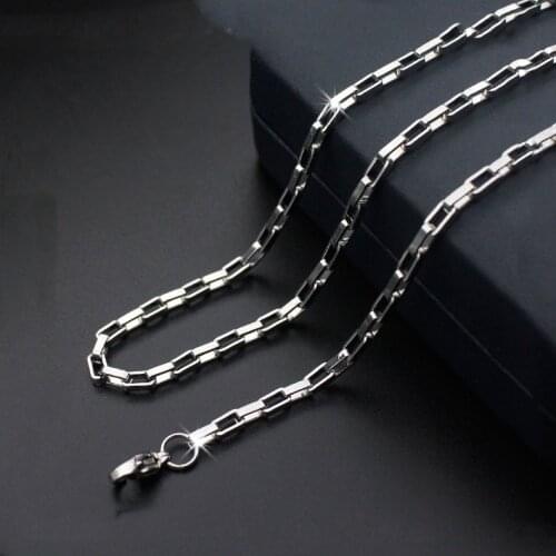 Fashion simple new titanium steel necklace long box chain stainless steel accessories hot sale