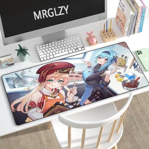 MRGLZY Anime Girl EULA 40*90CM XXL Genshin Impact Mouse Pad Gamer Large Desk Mat Computer Gaming Peripheral Accessories MousePad