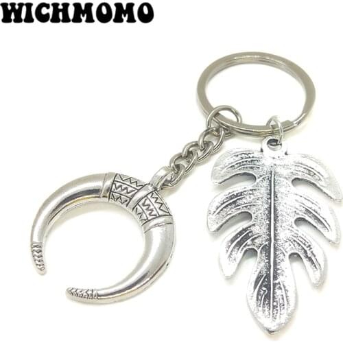 2019 Fashion New 1 Pieces/bag 83mm Zinc Alloy Cute Doll Creative Leaves Key Chains Bag Chains Birthday Gift Accessories
