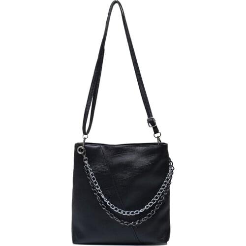 Womens Novelty Crossbody Bags Messenger Satchels Fashionable Simple Large Capacity Pu Soft Leather Chain Shoulder Handbags