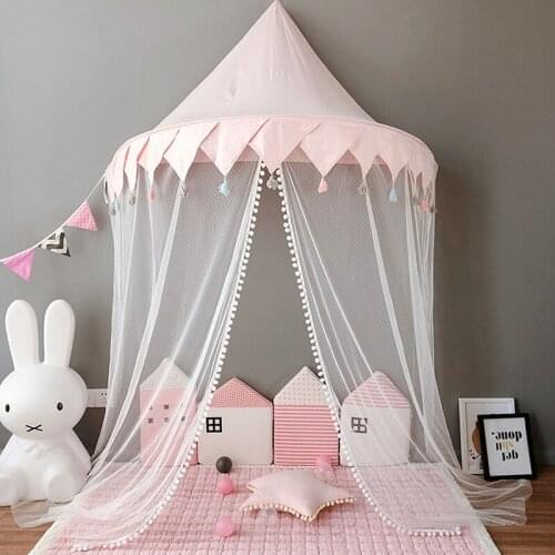 Pure Cotton Tent Princess Half-Month Mosquito Net Dream Bed Curtain Toy House for Babies Indoor Reading Corner Kindergarten