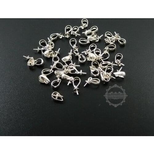 3*6MM 925 solid sterling silver pendant charm bail for pearl DIY supplies jewelry necklace findings 1532013