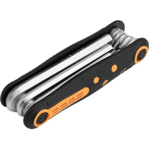 Portable 8 in 1 CR-V Folding Hex-Key Wrench Hexagon Key Wrench Set 1.5mm,2mm, 2.5mm, 3mm, 4mm, 5mm, 6mm, 8mm