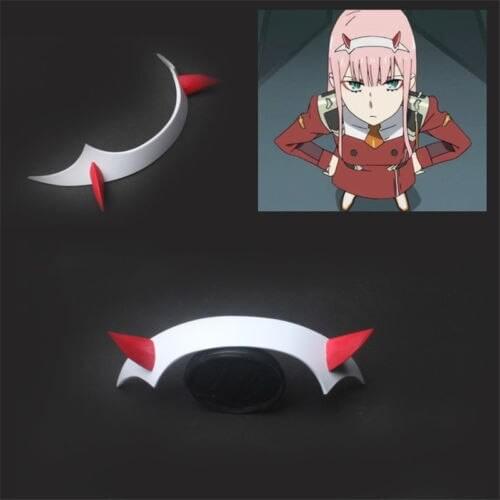 New DARLING In The FRANXX Zero Two PVC Cosplay Horn Headband Hairband Cosplay Prop Gift Free Shipping