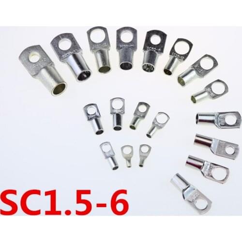 SC 1.5-6 1.5mm2 6mm Bolt Hole Tinned Copper Cable lugs Battery Terminals Brand New