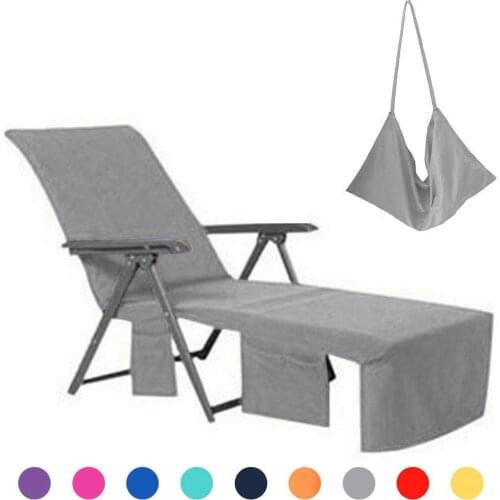 Lounge Chair Beach Towel Cover Microfiber Pool Lounge Chair Cover with Pockets Holidays Lounge Chair Cover Poolside Large Pocket