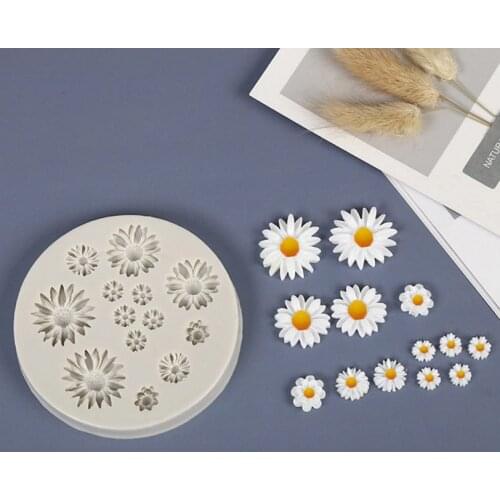 Daisy Silicone Mold Wild Chrysanthemum Flower Shape Molds Epoxy Resin Mould Baking Mold 3D Fondant Cake Decorating Tools