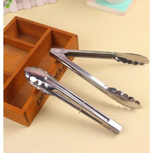 Warm Stainless Steel Barbecue Locking Tongs Serving Clip BBQ Grill Baking Salad Steak Vegetable Pasta Kitchen Tool 1pcs