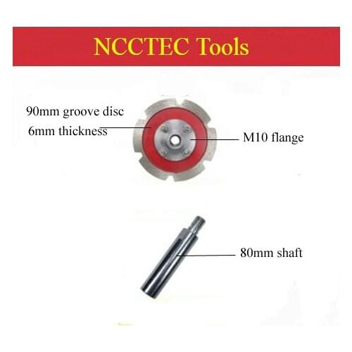 80mm Extension connection rod shaft + 90mm Diamond groove disc 6mm thickness for 4'' 100mm angle grinder | 3.2'' attachments
