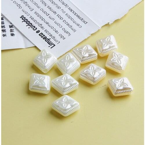 Japanese-style Showa style retro embossed pattern rhombus acrylic beads diy hand-made earrings jewelry accessories materials