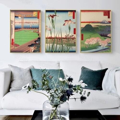 Weiwei Retro Japan Canvas Painting Wall Art Print Poster Picture Home Decor Picture Living Room Bedroom Picture Unframed