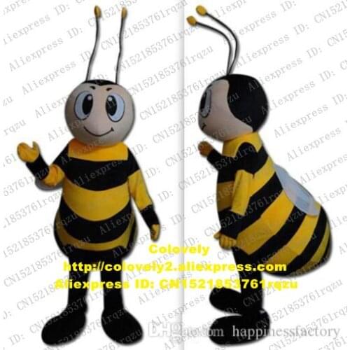 Yellow Giant Honey Bee Honeybee Mascot Costume Adult Cartoon Character Outfit Wedding Celebration Music Carnival zz7932
