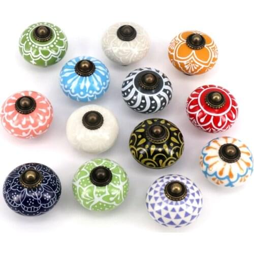 1x Round Ball Ceramic Cabinet Knob Cupboard Drawer door Pull Handle, Furniture Hardware Handle New