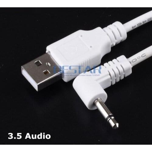 1M USB To Jack DC3.5mm Right Angle Elbow Aux audio line USB3.5 2A power charging 3.5 MM Mono Audio cable DC 3.5mm