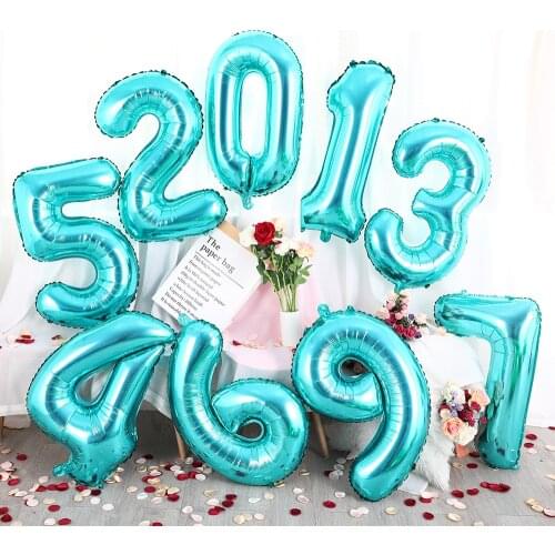 30Inch Tiffany Blue Foil Number Balloons Happy Birthday Party Decor Wedding Valentines Day Baby Shower Decorations Helium Ball