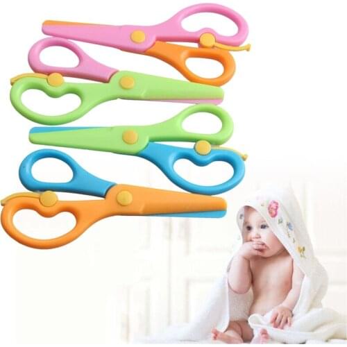 4PCS Mini Safety Round Head Plastic Scissors Student Kids Paper Cutting For Kid 24BE