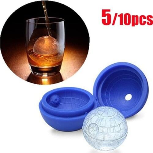 5/10pcs Creative Ice Cream Silicone mold Wars Death Star Round Ball Ice Cube Mould Bar Party Cocktail Beer Whiskey Tools Acces
