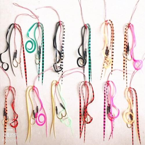 50PCS 10 colors mixed Copper Slide Parts Fishing Fishing Equipment Snapper Skirts and Rubber Tie Mule Maintenance Supplies
