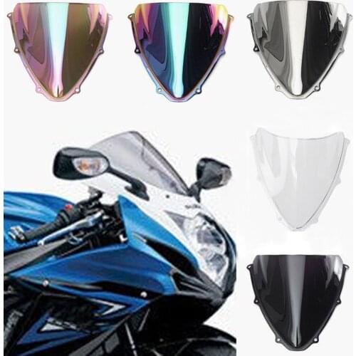ALLGT Tinted Windscreen Windshield Set For Suzuki GSXR 600 750 2006 2007 06 07 K6 Black Multicolor Transparant