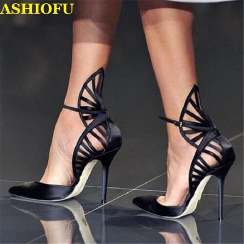 ASHIOFU Handmade New Ladies High Heel Pumps D'orsay Style Office Dress Shoes Big Size Evening Daily Wear Fashion Pumps Shoes