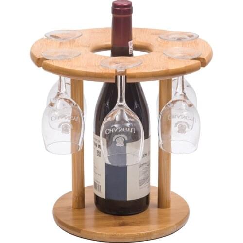Bamboo cup Bottle Holders Household red wine hanging drain Goblet holder Display Stand Bracket Support dry