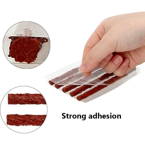 Tubeless Tire Rubber Cement 5 Pcs/Set Fast Repair Tool Car Tire Repair Rubber Strip For Car Truck Motorbike Block Air Leaking