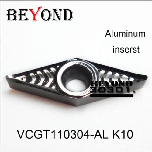 BEYOND 10pcs VCGT110304-AL K10 VCGT 110304 for Aluminum Insert Carbide Inserts Lathe Tools CNC Cutter Turning Toolholder