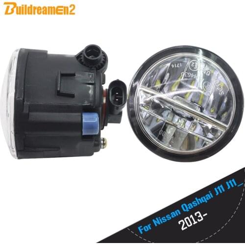 Buildreamen2 For Nissan Qashqai J11 J11_ Closed Off-Road Vehicle 2013- Car LED Bulb Fog Light DRL Daytime Running Light 12V