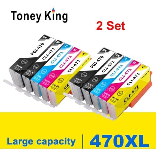 3 Set PGI-470 CLI-471 PGI470 CLI471 470 471 Full Ink Cartridge Compatible for Canon PIXMA MG5740 MG6840 TS5040 TS6040 Printer