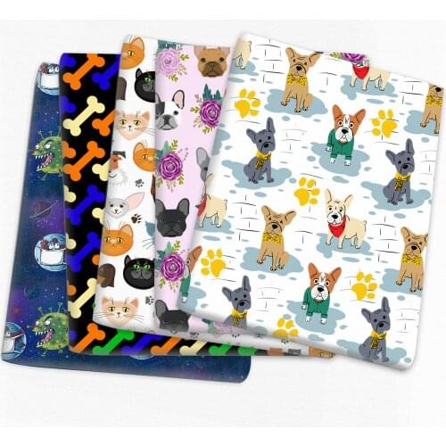 David accessories 50*145cm Dog Healthy Polyester Cotton/Organza Fabric Quilting & Sewing Dress Cloth Tablecloth Quilt,1Yc16186