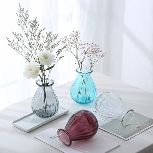 Decorative Transparent Glass Bottle Small Hydroponic Green Dill Color Decoration Pumpkin Bottle Nordic Home Decor Living Room