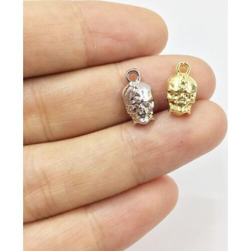 Eruifa 20pcs 7*10mm Pretty Skull Charms Wholesales necklace,earring bracelet jewelry DIY handmade 2 colors