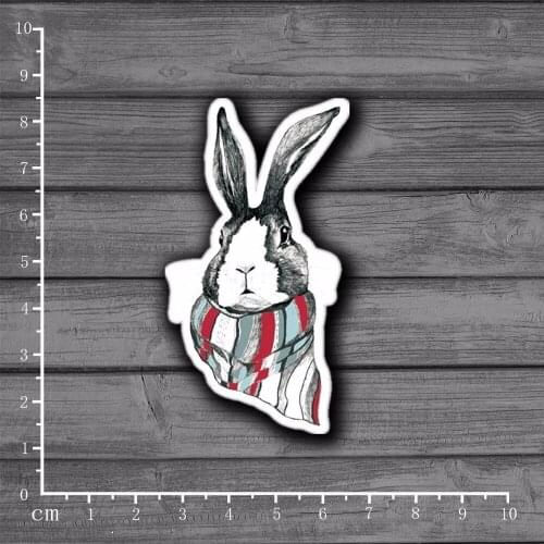 Art Rabbit Scarf Stationery Graffiti Sticker Decor For Ablum Scrapbookin Laptop Notebook Sticker New School Supplies[Single]