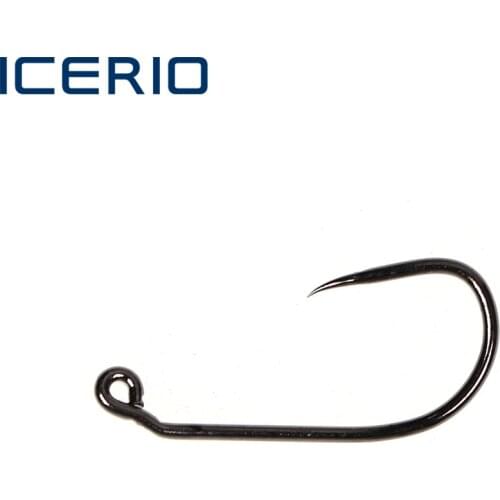 ICERIO 100PCS Jig Hook Barbless Hooks BJH Fly Fishing Hook