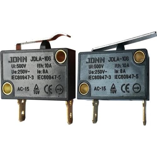 JDNN JDLA-106 Straight Long Lever Bend Long Arm Micro Switches Microswitch 80A 250V 2 Pins, 2-Pack