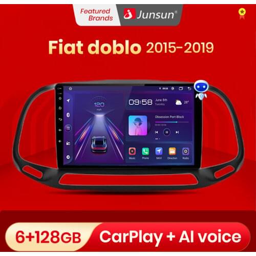 Junsun V1 Android 10.0 DSP CarPlay Car Radio Multimedia Video Player Autoradio Stereo GPS For Fiat Doblo 2015-2019 2 din dvd