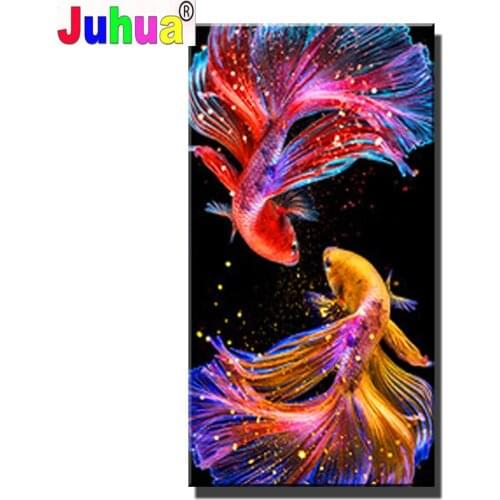 5D DIY square/round Diamond painting Large Size Koi Fish Carp Cross Stitch Diamond Embroidery Pattern Rhinestone Handicrafts