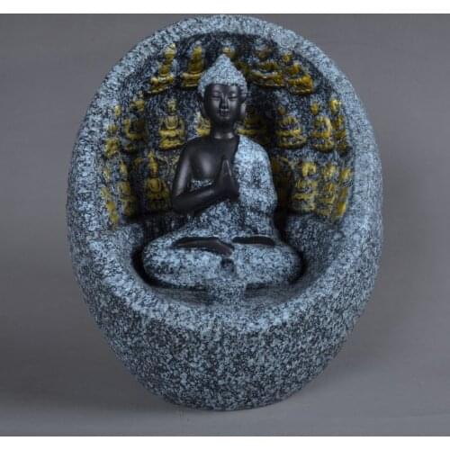 Ceramic Imitation Marble Statue, Blue Incense Burner, Buddha Figure, Censer, Incensory, Thurible, Buddhism, Joss