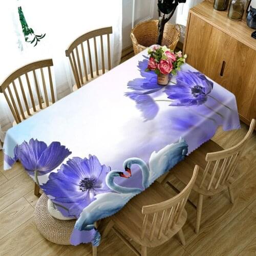 Beautiful Flower Pattern 3D Tablecloth Dustproof Tablecloth Wedding Outdoor Banquet Decoration Table Cloth Home Textile Supplies