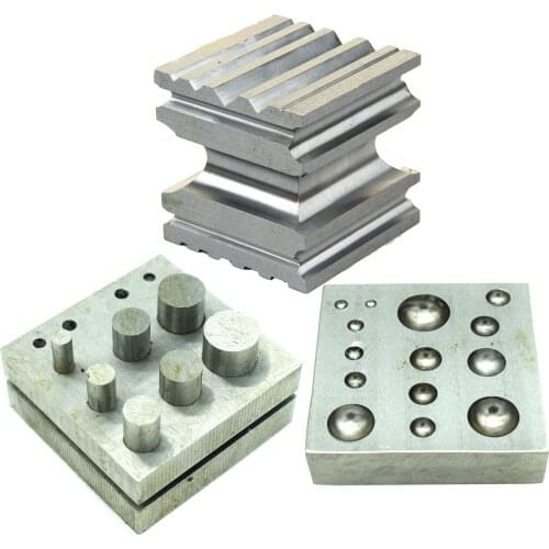 Square Dapping Block Jewelers Disc Cutter Punch Set Steel Doming Dapping Block