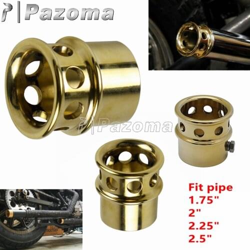 Brass Drilled Motorcycle Exhaust Pipe Plug Tips 1.75" 2" 2.25" 2.5" Pipe Muffler Exhaust Tip Cove For Old School Bobber Chopper